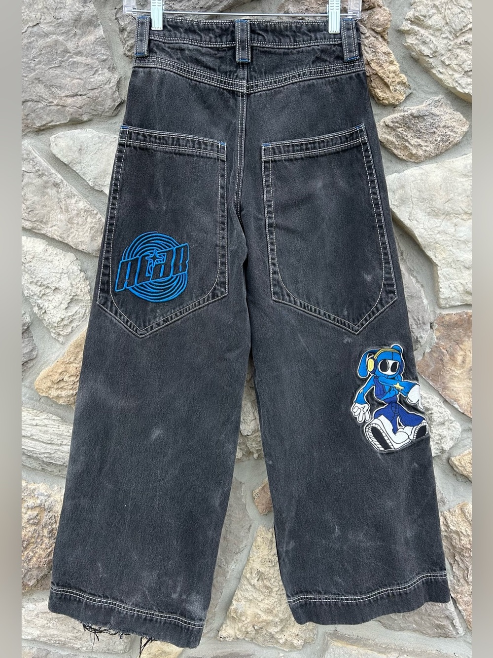 A.Lab Mega Rave Wide Leg Baggy Jeans Size 26 Waist Unisex Y2K Skater Streetwear